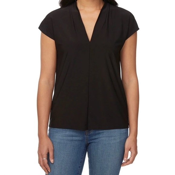 Buffalo David Bitton Tops - Buffalo Ladies' V-Neck Short Sleeve Knit Blouse, Black, X-Large NWT
